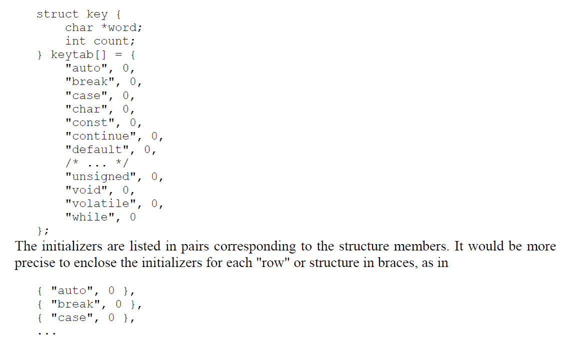 Arrays of Structures